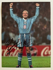 Signed Paul GASCOIGNE England 16"x12" Photo - EXACT PROOF/COA  Rangers Spurs