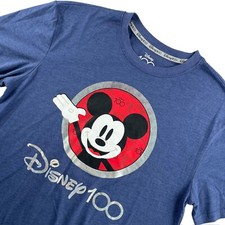 Disney 100 Cotton Blend Mickey Mouse T-Shirt Blue   Medium
