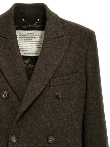 NWT Golden Goose Journey Fred Double Breasted Overcoat Bark Green Size 50 US 40 - Picture 6 of 19