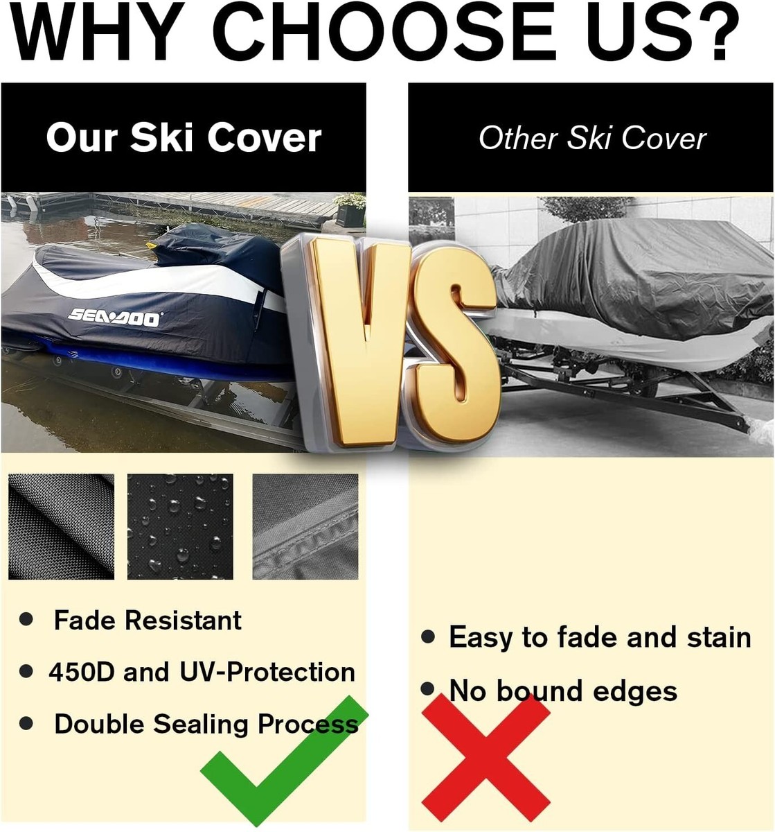 Sea Doo GTI -LE Bombardier Jet Ski Trailerable Cover Grey/Black 02 03 - Foto 2