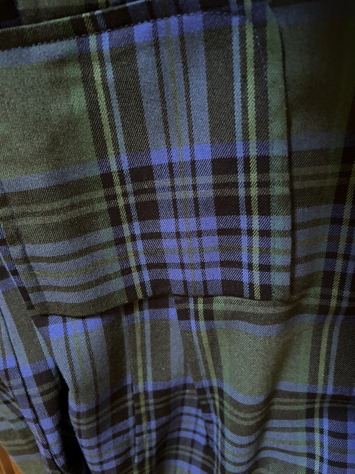 Y2K  90’s Joan Rivers Women's Blue Green Tartan Plaid Preppy Blazer Jacket 12 - Image 4 of 4