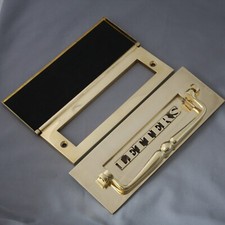 Classic Brass Letterbox, Clapper & Tidy