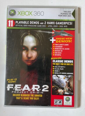Xbox 360 Demo Disc #95 April 2009 F.E.A.R.2 11 Demos & 2 Hawx Gamerpics