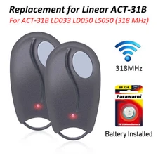 1/2 For Linear ACP00872 Garage Door Opener Remote Transmitter 318 Mhz Frequency