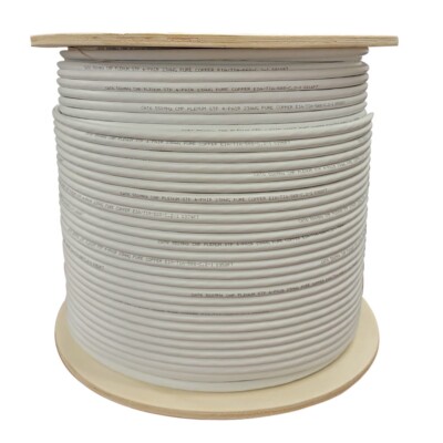 Cat 6 1000ft Solid Bare Copper Foil Shielded Plenum 550 Mhz F/UTP Cable White