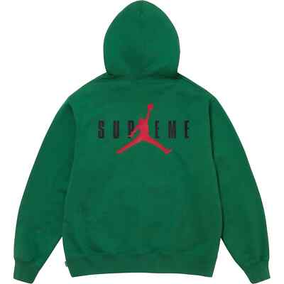 Air Jordan x Supreme Hooded Sweatshirt Green (2024) - Size Medium 