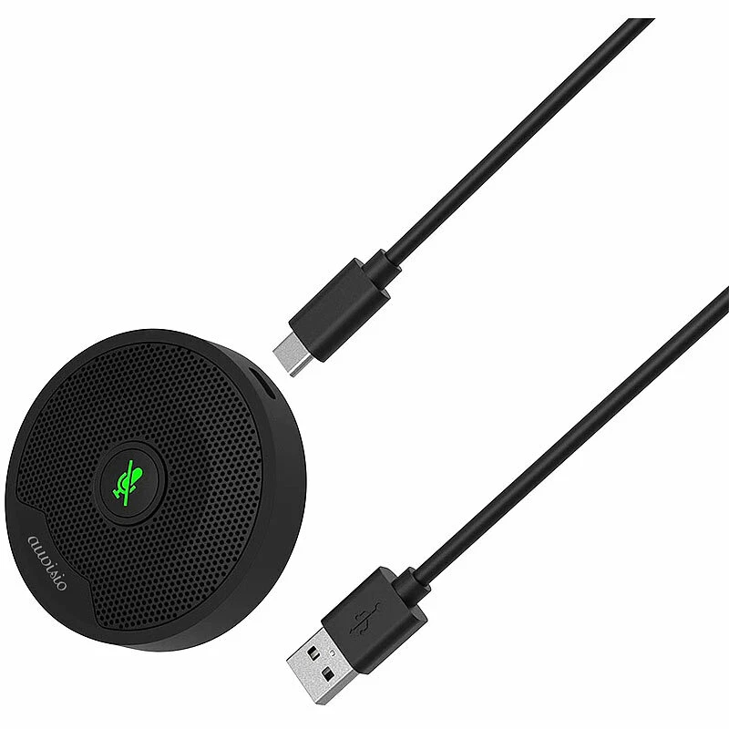 auvisio Omnidirektionales 360°-Kondensator-Konferenzmikrofon, USB C, PC & Mac - Bild 4 von 4