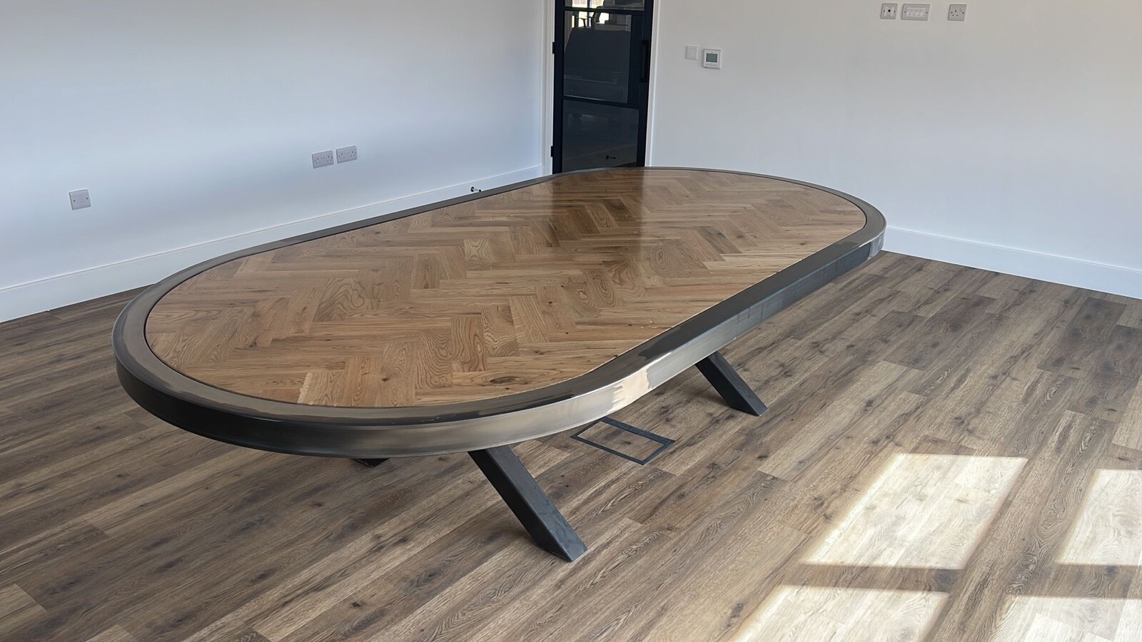 Steel and Oak dining table/ Industrial style furniture/ Industrial