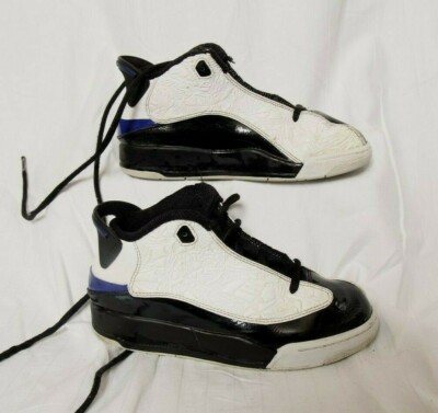 AIR JORDAN Dub Zero Little Kids 311071-106 Concord White Black Youth Sz 1.5Y