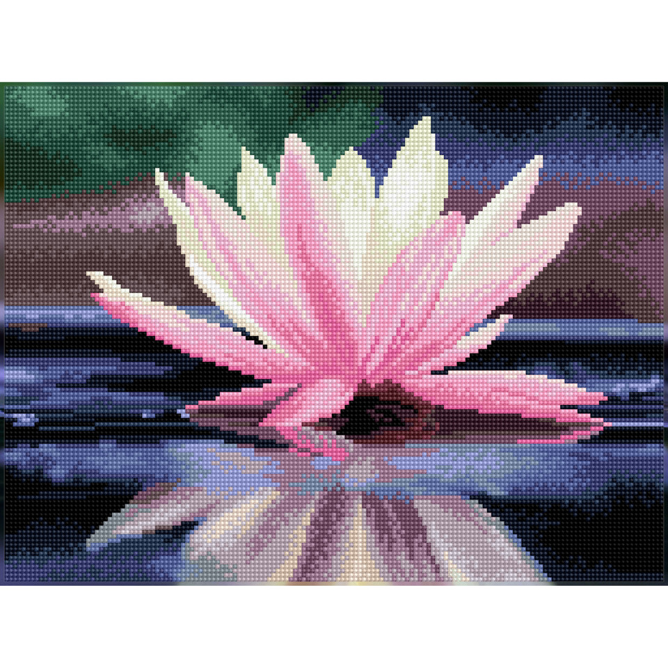 Diamond Dotz tableau nénuphar reflets nature