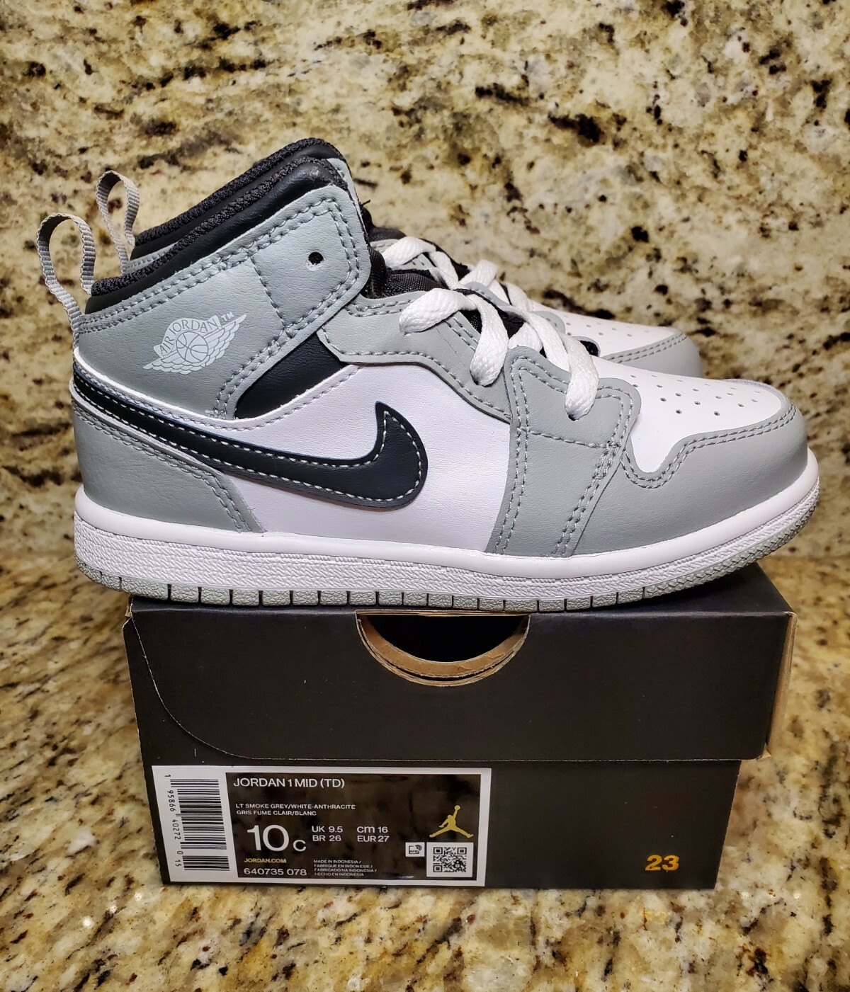 Nike Air Jordan 1 Mid TD Lt Smoke Grey 