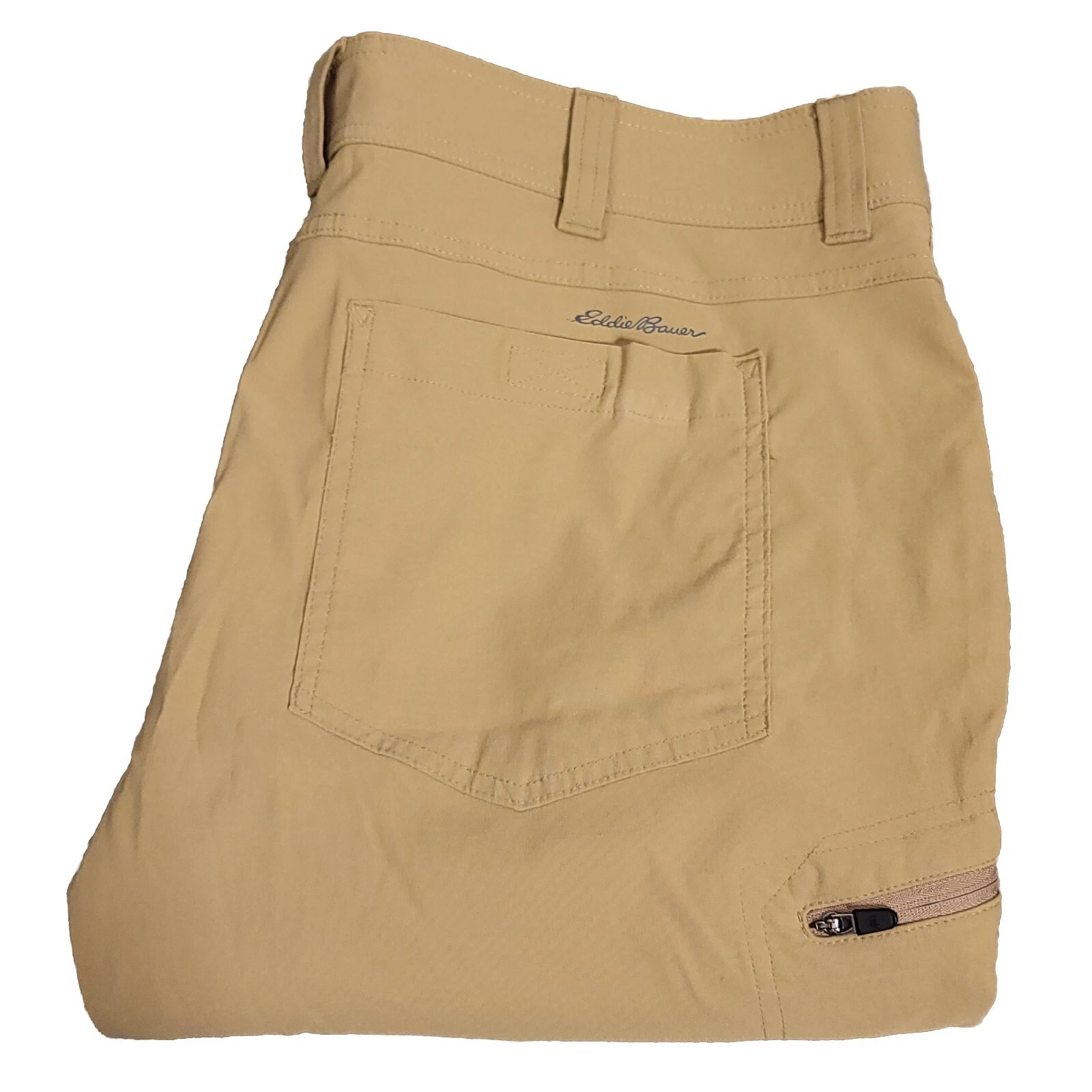 Eddie Bauer First Ascent Mens 6-Pocket Brown Hiking Fishing Stretch Pants 38x29