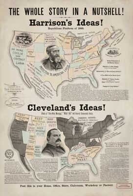 16'' x 24'' 1888 Map The whole story in a nutshell ! - Size
