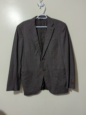 Canali 1934 Wool Plaid Dark Grey Gray Brown Blazer Men 52 IT 42 US
