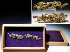 Ezo School(?) 60mm Large Menuki Dragon Design  Edo original tsuba antique