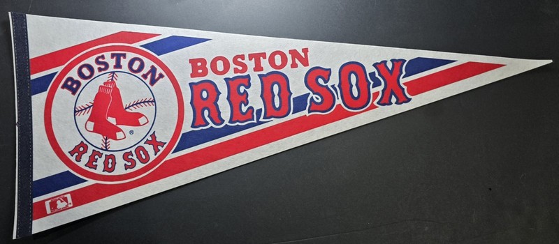 Boston Red Sox Pennant Felt Flag MLB Vintage 1980's 