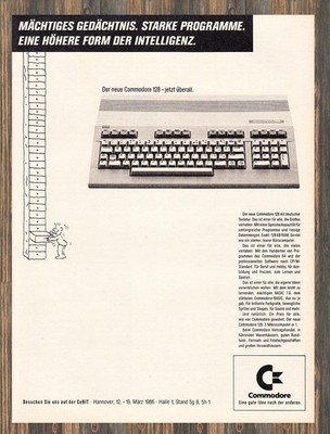 Commodore 128 - Reklame Werbeanzeige Original-Werbung 1986 (1)