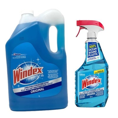Windex Original Glass Cleaner Pack Of 2 92.99 Fl Oz Trigger Spray 5L Refill