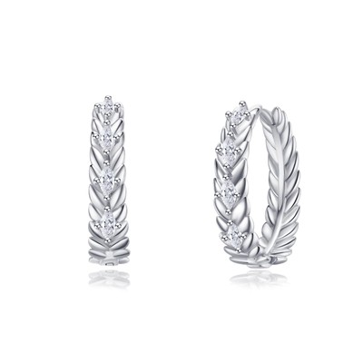 14K Gold/White Plated Lightweight Wheat Circle Hoop Earrings for Women,Marquise