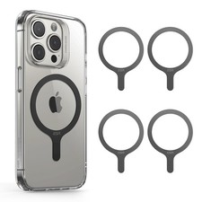 for MagSafe Sticker, MagSafe Ring Magnet, 4 Pack Magnetic Metal Ring for Phon...