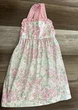 Classic Whimsy Pink Flowers Dress Girl's Size 6 Gingham