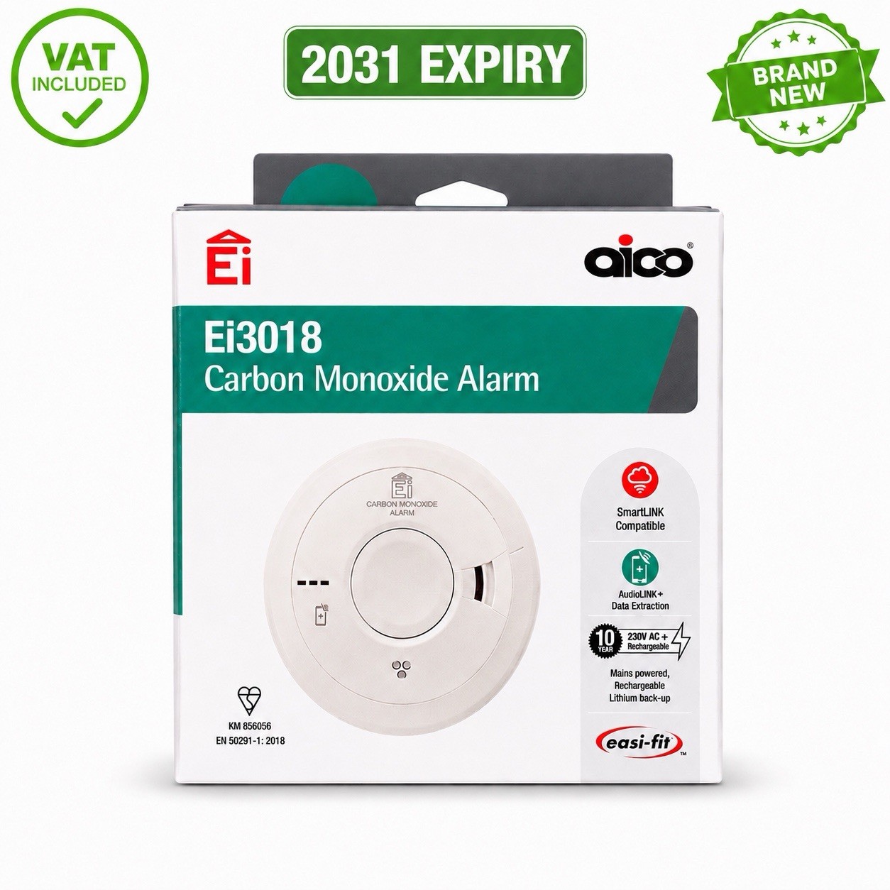 Aico Ei3018 Carbon Monoxide Mains Alarm With 10Yr Lithium Back Up Battery - Image 7
