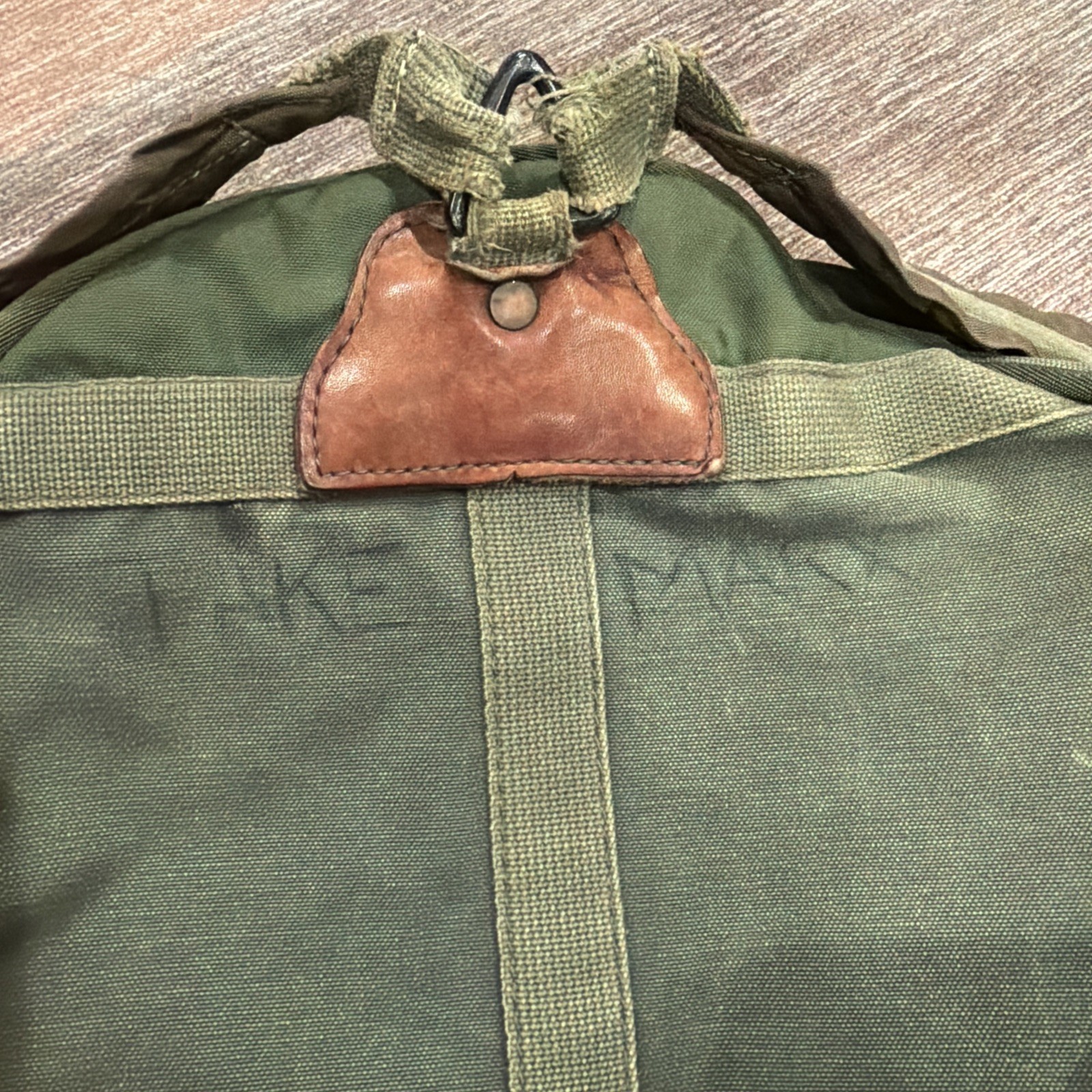 Orvis Battenkill Canvas Leather Backpack Green Br… - image 11
