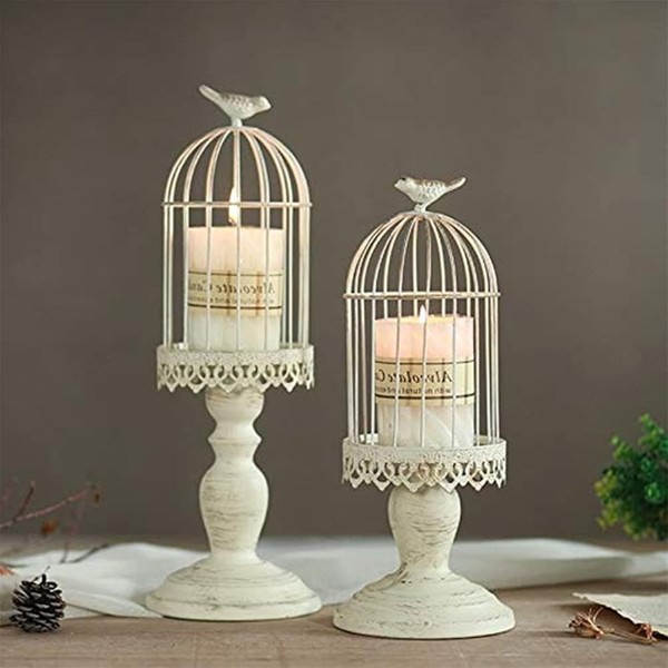 VogelkäFig Kerzenleuchter Aus Eisen, Vintage Kerzenhalter FüR Hochzeit Und-image