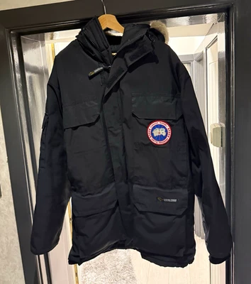 Canada Goose Langford Parka Black Fur Trim Hooded Down Coat Mens XL