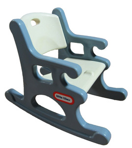LITTLE TIKES DOLLHOUSE SIZE BLUE & WHITE ROCKING CHAIR PLAY ROOM FURNITURE