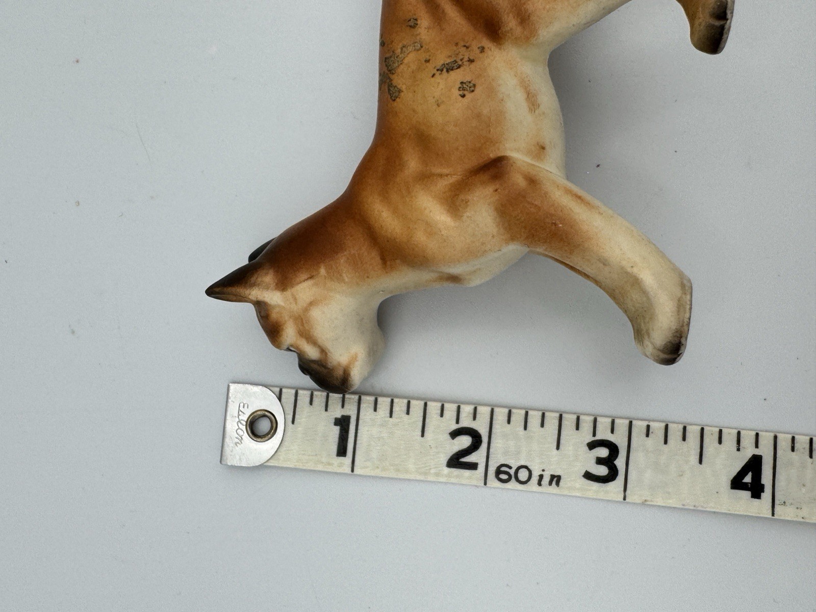 Vintage Lefton Boxer Dog Figurine Japan Porcelain Mid Century Ceramic Decor