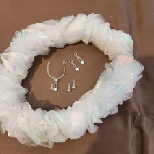 Collana orecchini anello vintage Barbie epoca superstar cristallo strass gioielli