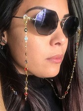 Boho Acrylic Rhinestone Eyeglasses Chain Anti-Lost Anti-Slip Glasses Accessory