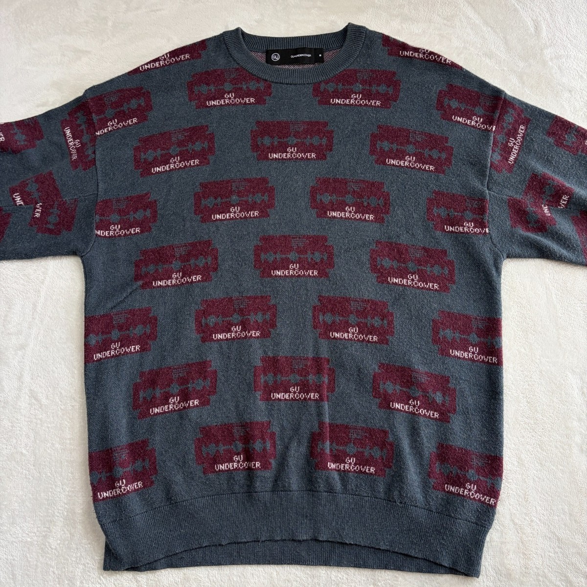 GU x Undercover Razor Pattern Jacquard Knit Sweater Set of 2 Size
