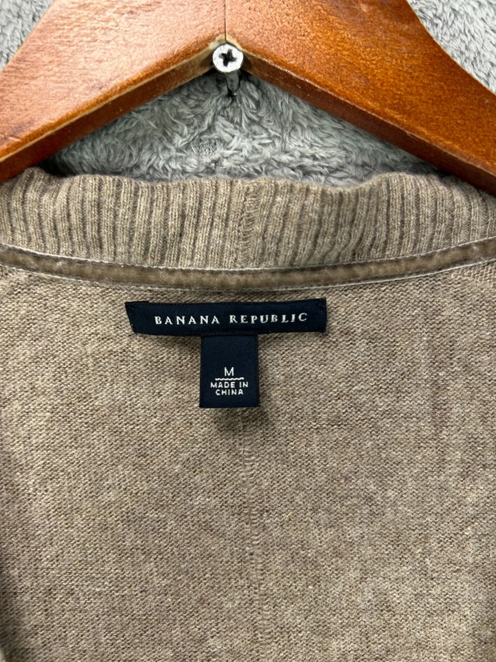 Cárdigan Banana Republic suéter de lana de cachemir talla mediana para mujer beige tostado Foto 4 de 4