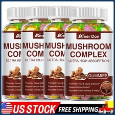Mushroom Complex Supplement, Lions Mane, Reishi, Shiitake, Immune Capsule 1-4X