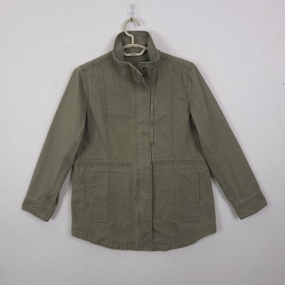 Marine Layer Utility Jacket Womens Medium Olive Green Field Coat Cargo Cotton