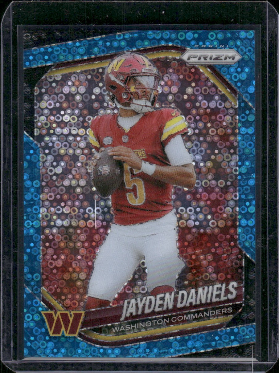 2025 Panini Prizm #278 Jayden Daniels No Huddle Blue #/125