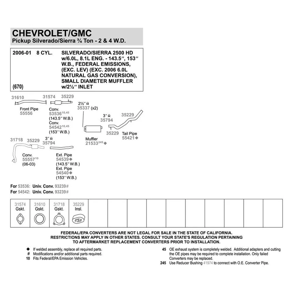 For Chevy Silverado 3500 Classic 07 Exhaust Muffler Quiet-Flow Stainless Steel Foto 3 de 4