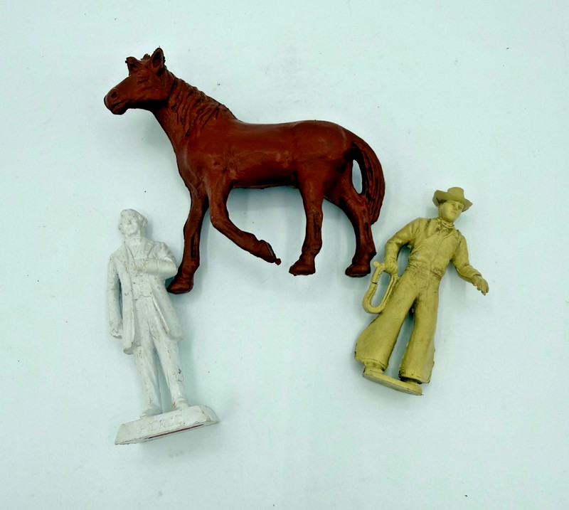 Vintage Plastic Mini Figurines Cownoy Horse Statesman