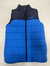 Puma Boys Sleeveless Puffer Vest Blue Youth Size Medium 10-12 