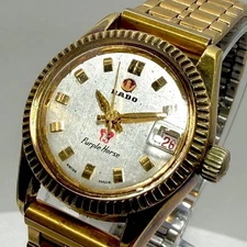 RADO Watch Manual Wind 0.81in Case 6.7in Wrist Purple Horse Gold