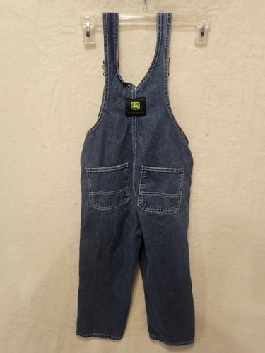 John Deere Denim BIB Overalls Boys Sz 6 100% Cotton Pockets Outdoors Farming - Picture 8 of 13
