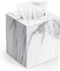 Marble Square Tissue Box Cover - Modern Acrylic Holder for Any Room