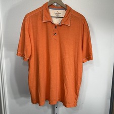 Tommy Bahama Jeans Polo Shirt Men XL Orange Island Modern Fit 100 % Pima Cotton