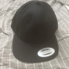 The Classics Yupoong Snapback Hat Black One Size Adjustable Mesh Back Blank