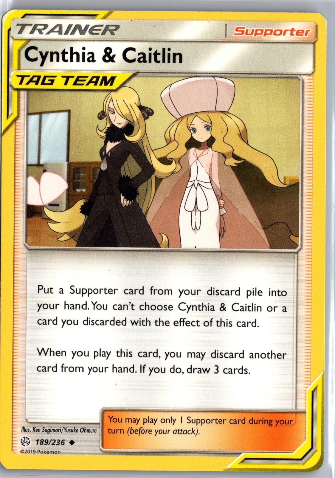 Cynthia & Caitlin 189/236 Uncommon Cosmic Eclipse Pokemon Lightly Played