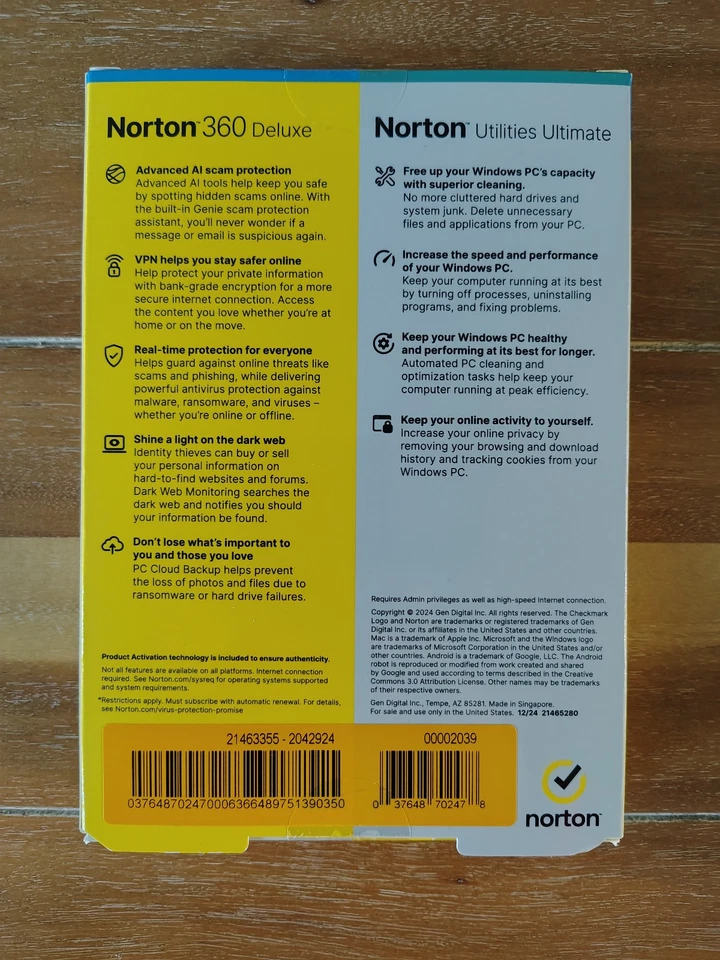 Norton 360 Deluxe for 3 Devices/1 Year + Norton Utilities Ultimate Brand New - Image 2 of 4