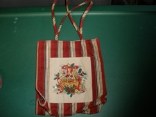 NWOT LONGABERGER STRIPE HOLIDAY GIFT BAG LUNCH TOTE 8.5"x7.5" SU121 
