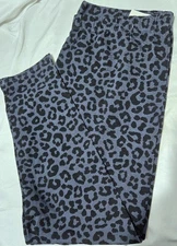 2X NOBO womens leggings NEW Waist 34" L 27" gray cheetah ankle